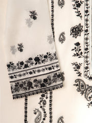 3 Piece- Pure Cotton Net Embroidered Suit S111205