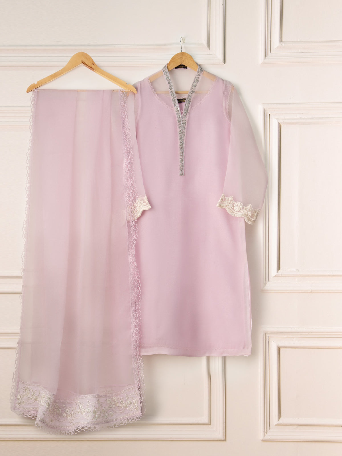 3 Piece - Pure Organza Embroidered Suit S110623