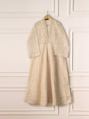 3 Piece - Pure Organza Embroidered Suit S110732