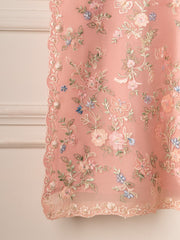 3 Piece - Pure Organza Embroidered Suit S111273