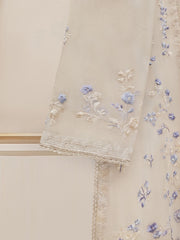 3 Piece - Pure Cotton Net Embroidered Suit S109841
