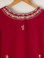 2 Piece - Pure Chiffon Embroidered Suit S110825