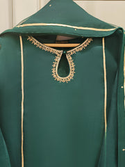 3 Piece - Pure Organza Embroidered Suit S111654