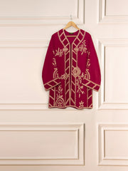 3 Piece - Pure Cotton Net Embroidered Suit S111506