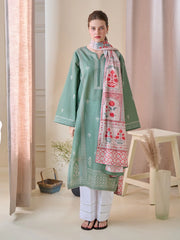 (Unstitched) 2 Piece - Embroidered Cambric Suit KJ-4345