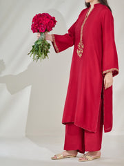 3 Piece- Pure Silk Net Embroidered Suit S110376