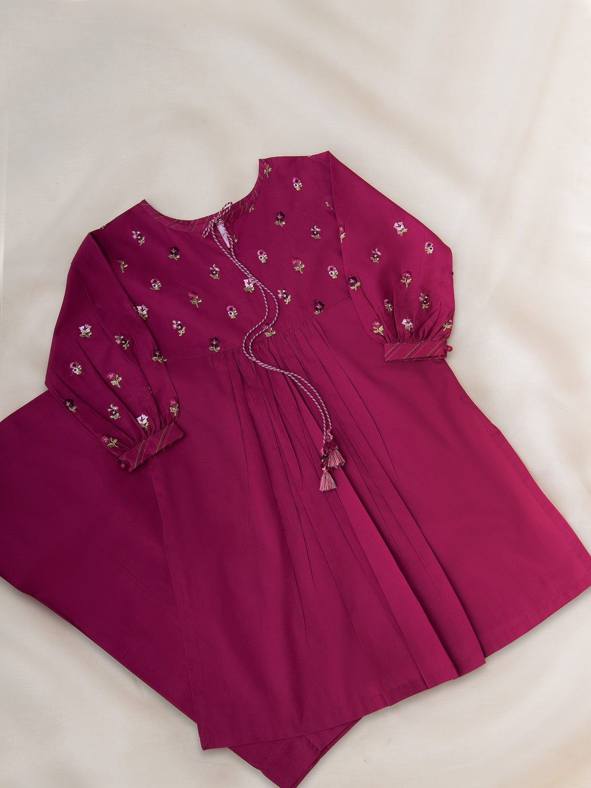 (Kids) 2 Piece - Embroidered Cambric Suit FKD-012