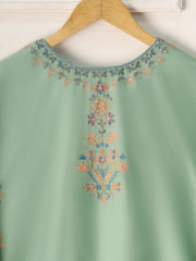 2 Piece- Pure Silk Net Embroidered Suit S110848