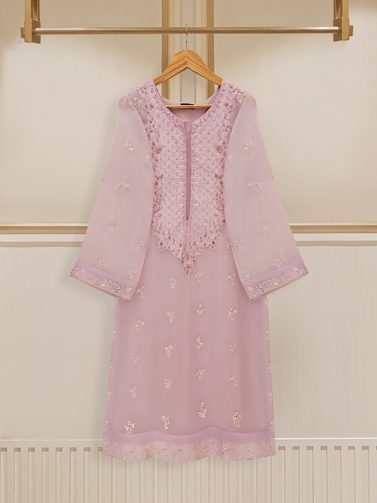 3 Piece - Embroidered Chiffon Suit S109611