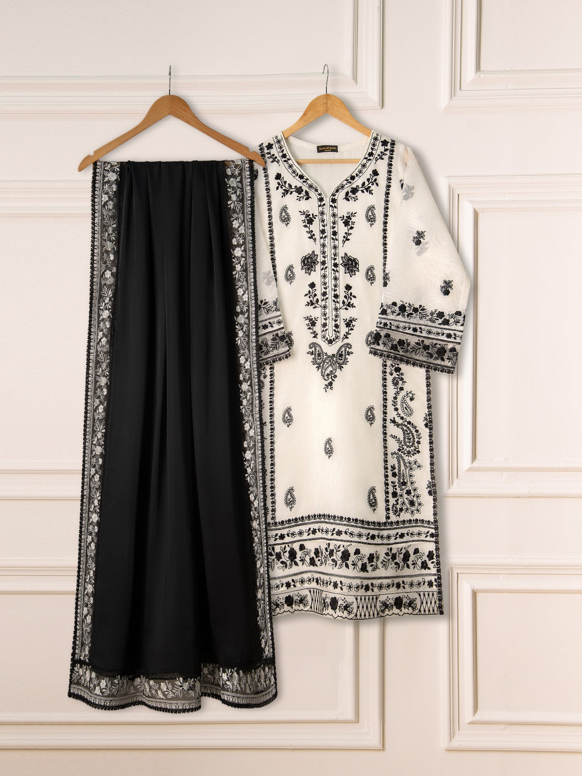 3 Piece- Pure Cotton Net Embroidered Suit S111205