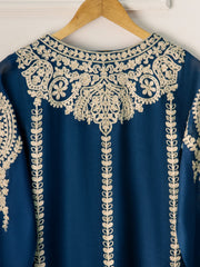 3 Piece- Pure Cotton Net Embroidered Suit S110776