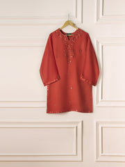 2 Piece- Pure Cotton Net Embroidered Suit S110847