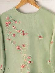 2 Piece- Pure Silk Net Embroidered Suit S111154