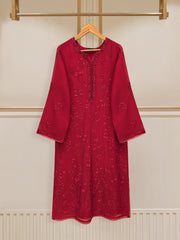 3 Piece - Pure Cotton Net Embroidered Suit S109624