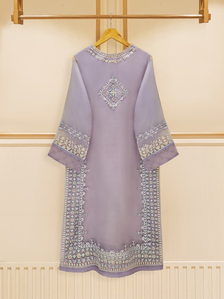 Powder Blue Soft Organza Fully Embroidered Party Wear suits with Beautiful heavy Duppata
