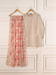 3 Piece- Pure Cotton Net Embroidered Suit S111233