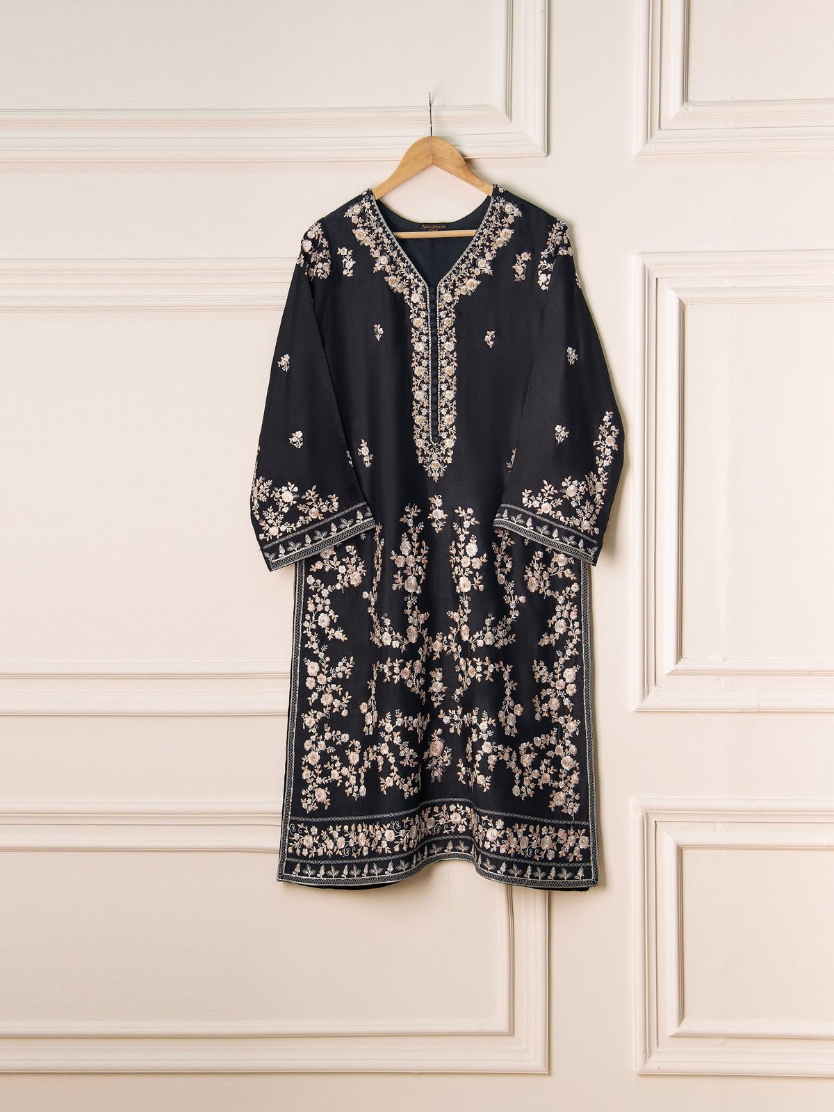 2 Piece- Pure Silk Net Embroidered Suit S110564