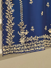 3 Piece - Pure Chiffon Embroidered Suit S111649