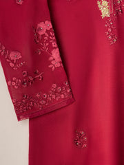 2 Piece - Pure Cotton Net Embroidered Suit S110949