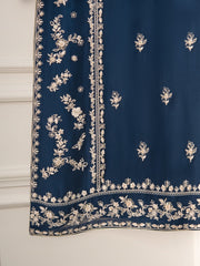 2 Piece - Pure Chiffon Embroidered Suit S110679