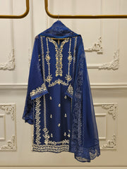 3 Piece - Pure Chiffon Embroidered Suit S111649
