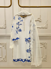 3 Piece - Pure Embroidered Cotton Net Suit S111886