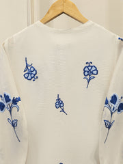 3 Piece - Pure Embroidered Cotton Net Suit S111886