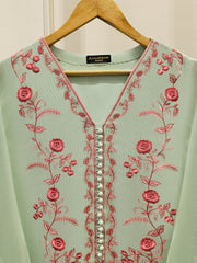2 Piece - Pure Embroidered Cotton Net Suit S111903