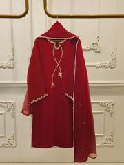 3 Piece - Pure Embroidered Cotton Net Suit S111906