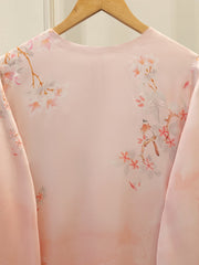 2 Piece - Pure Embroidered Charmeuse Silk Suit S112067