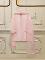 3 Piece- Pure Korean Silk Embroidered Suit S112076