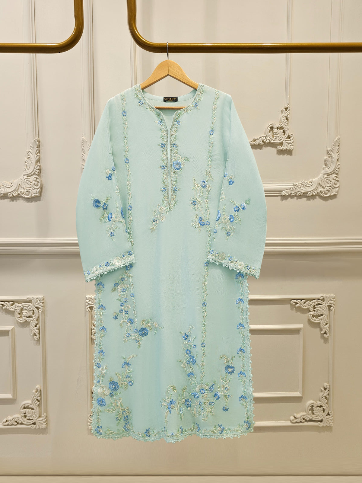 2 Piece - Pure Embroidered Cotton Net Suit S112317