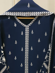 3 Piece - Pure Embroidered Cotton Net Suit S112318