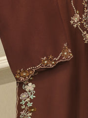 3 Piece-  Pure Embroidered Sheesha Silk Suit S112969