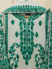 3 Piece - Pure Organza Embroidered Suit S112981