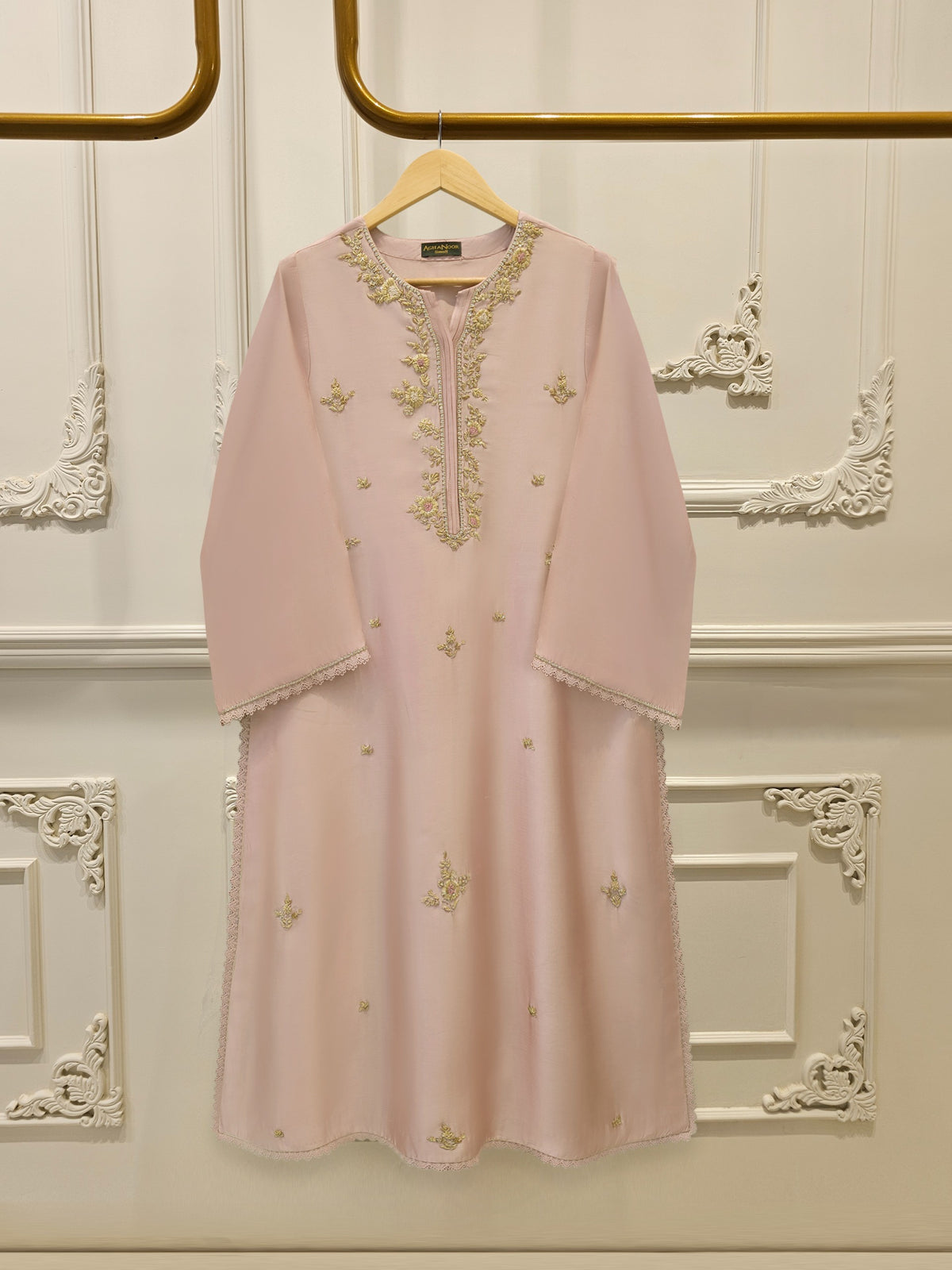 Pure Embroidered Sheesha Silk Shirt S113021