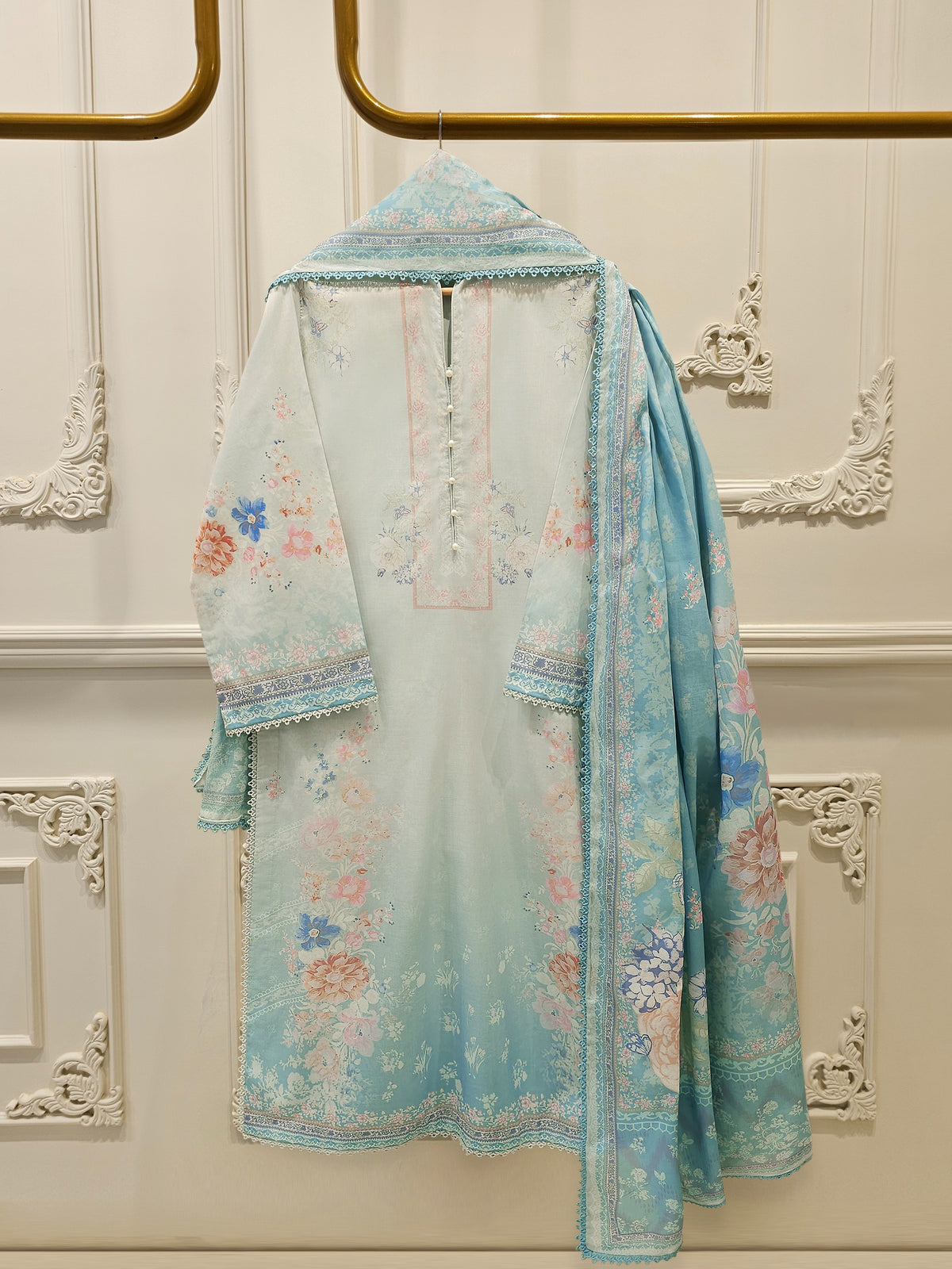 3 Piece - Digital Printed Cambric Suit S113017