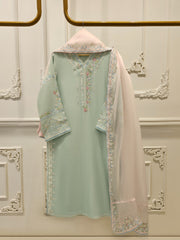 3 Piece - Pure Embroidered Cotton Net Suit S113032