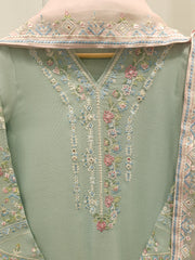 3 Piece - Pure Embroidered Cotton Net Suit S113032