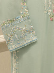 3 Piece - Pure Embroidered Cotton Net Suit S113032