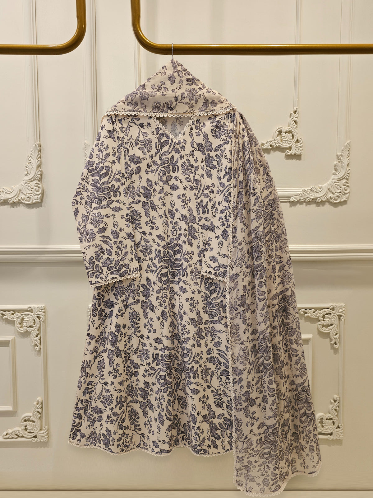 3 Piece - Digital Printed Cambric Suit S113024