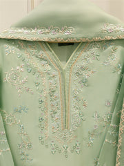 3 Piece- Pure Sheesha Silk Embroidered Suit S113037