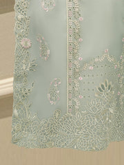 3 Piece - Pure Organza Embroidered Suit S113040