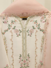 3 Piece- Pure Sheesha Silk Embroidered Suit S113042