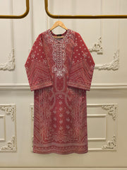 Digital Printed Embroidered Cambric Shirt S113126