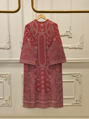 Digital Printed Embroidered Cambric Shirt S113126