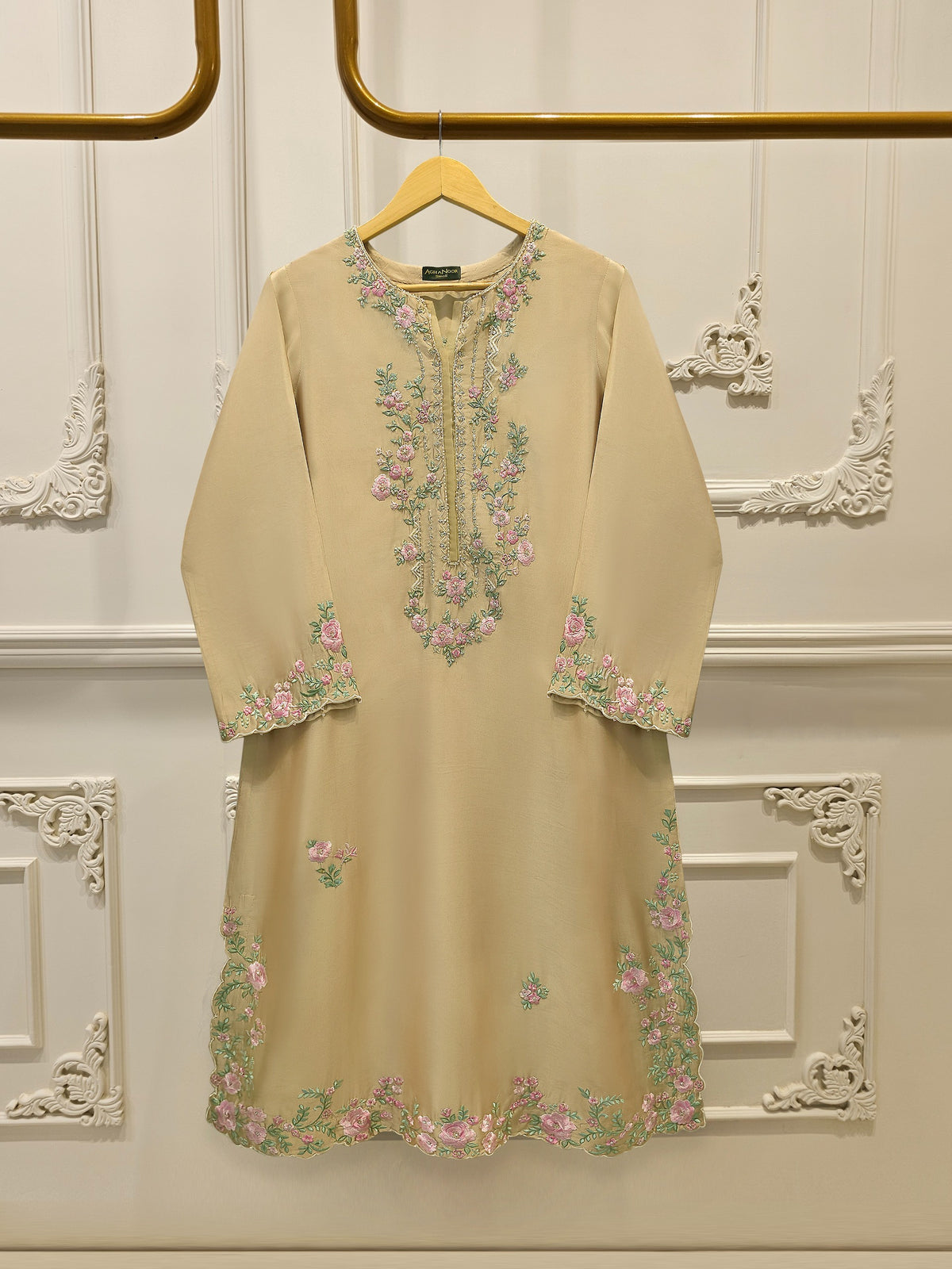 Pure Embroidered Sheesha Silk Shirt S113133