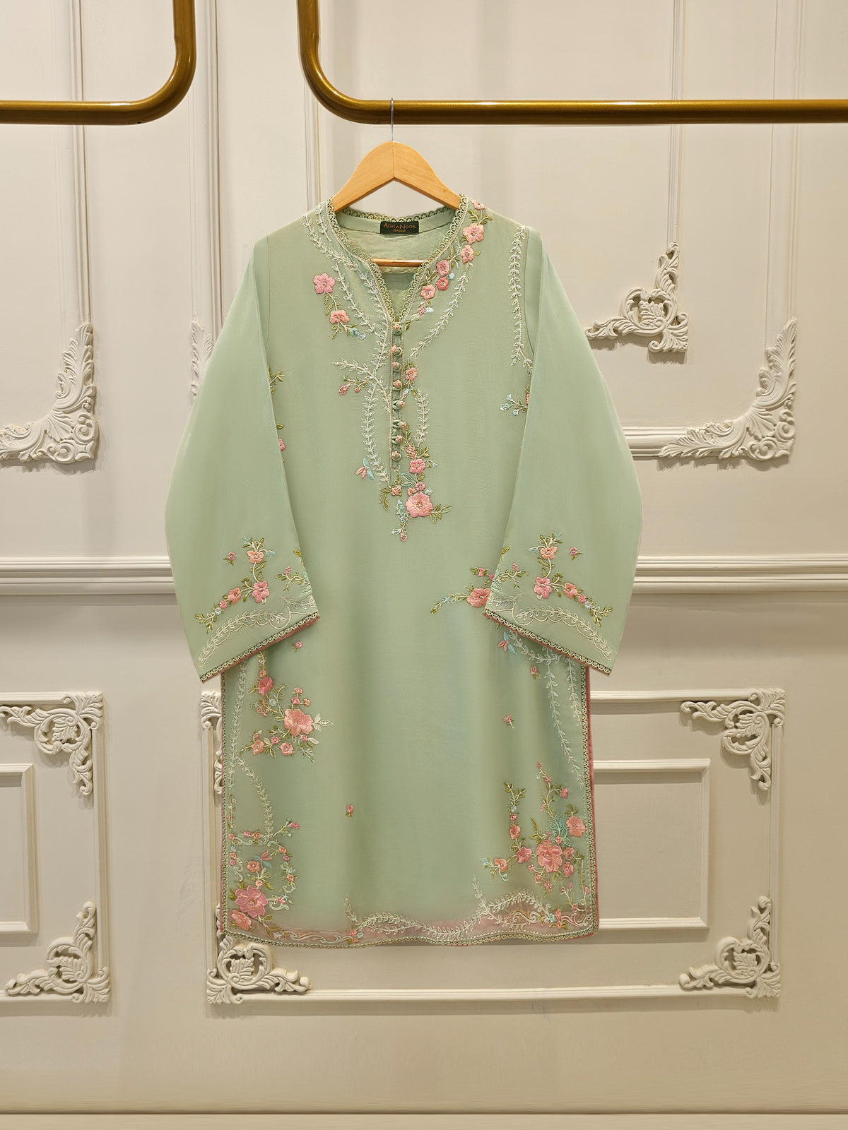 2 Piece - Pure Chiffon Embroidered Suit S113138
