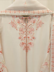 3 Piece - Pure Embroidered Cotton Net Suit S113128