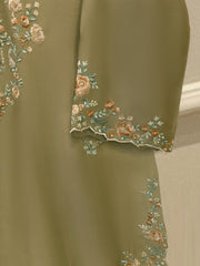 Pure Embroidered Sheesha Silk Shirt S113139